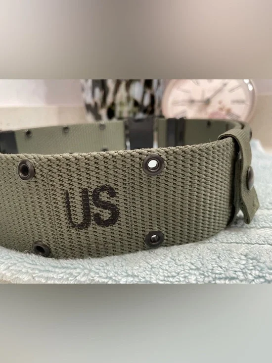 Lot of 2 Tactical Men's Webbing Belts - Khaki & Army Green - Picture 10 of 14